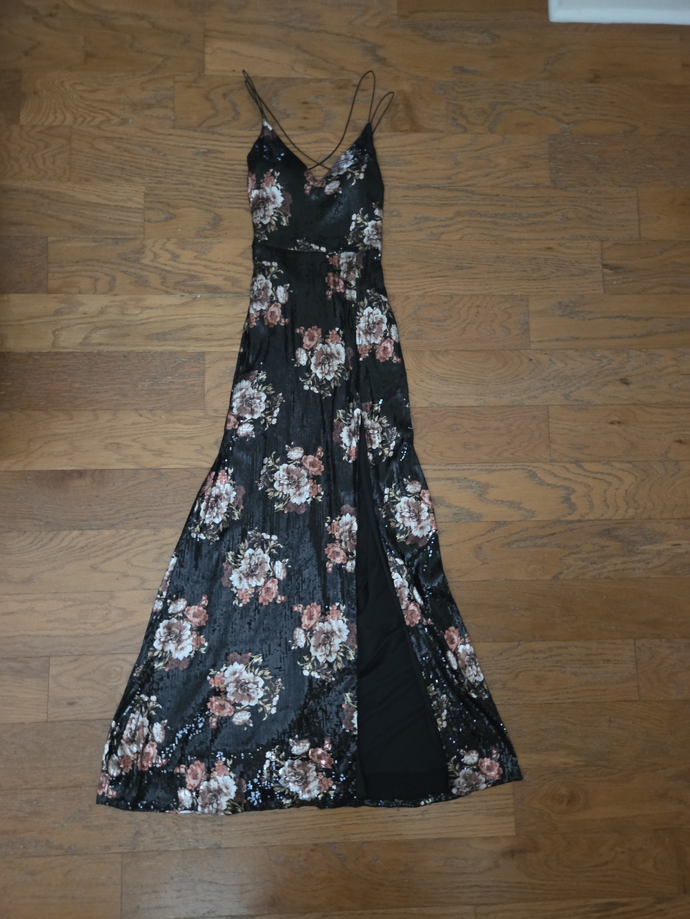 Karissa Sequin Floral High Slit Firmal Dress From Windsor